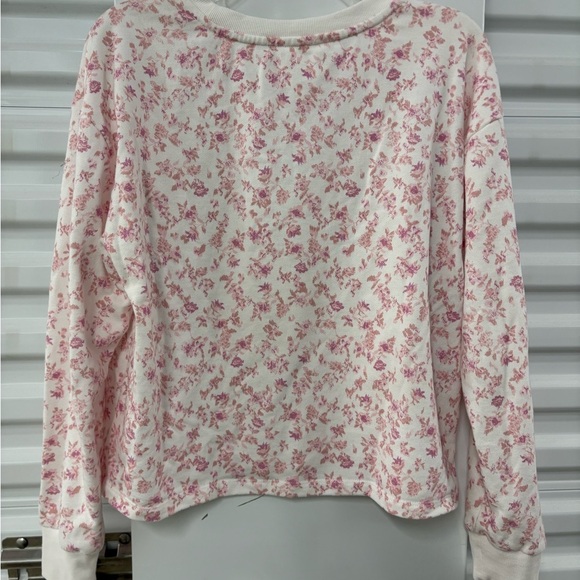 Lucky Brand Pink and White Floral Sweatshirt - Picture 3 of 3